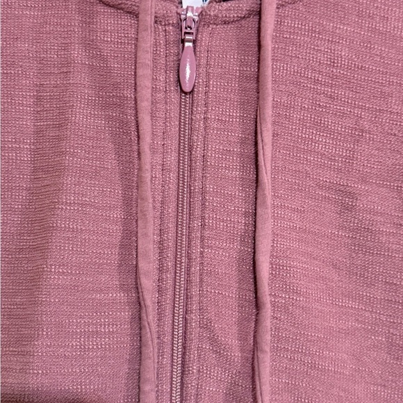 Dusty Rose Casual Zip-Up Hoodie - Picture 3 of 7